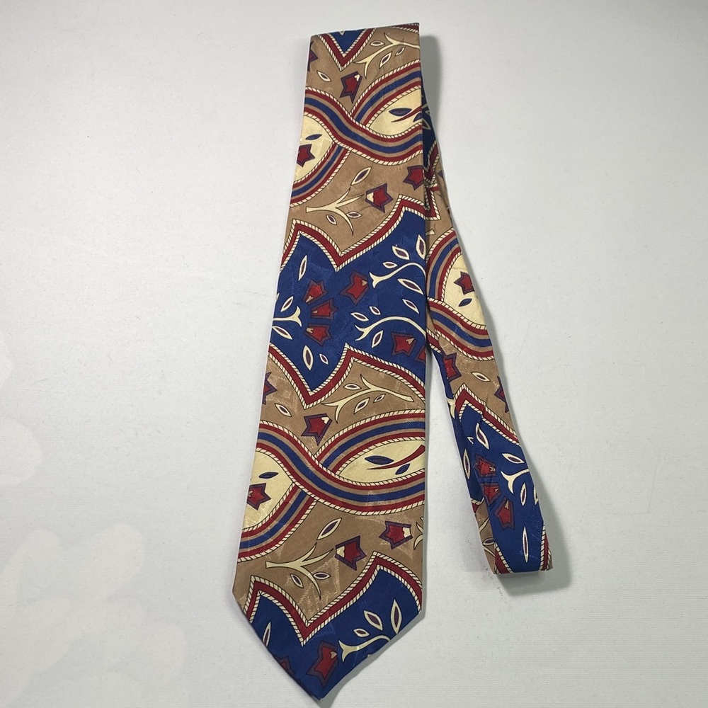 Hardy Amies Blue and Tan Paisley Tie